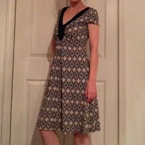 New York & Company Black/Brown Cap Sleeve Dress